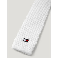 Tommy Hilfiger Equestrian gebreide herenstropdas Adam met ritssluiting Optisch wit Tommy Hilfiger Equestrian gebreide herenstropdas Adam met ritssluiting Optisch wit