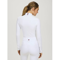 Polo de concours Tommy Hilfiger Equestrian hiver Verona femme manches longues Blanc optic Polo de concours Tommy Hilfiger Equestrian hiver Verona femme manches longues Blanc optic