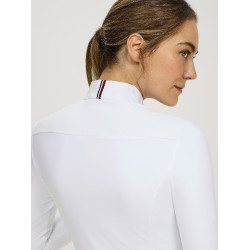 Polo de concours Tommy Hilfiger Equestrian hiver Verona femme manches longues Blanc optic Polo de concours Tommy Hilfiger Equestrian hiver Verona femme manches longues Blanc optic