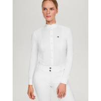 Polo de concours Tommy Hilfiger Equestrian New Jersey manches longues femme Blanc optic Polo de concours Tommy Hilfiger Equestrian New Jersey manches longues femme Blanc optic