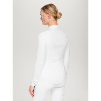 Wedstrijdpolo Tommy Hilfiger Equestrian New Jersey met lange mouwen voor dames Optisch wit