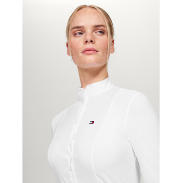 Wedstrijdpolo Tommy Hilfiger Equestrian New Jersey met lange mouwen voor dames Wedstrijdpolo Tommy Hilfiger Equestrian New Jersey met lange mouwen voor dames