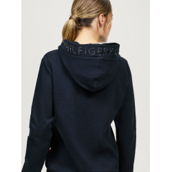 Sweat à capuche Tommy Hilfiger Equestrian Strass Laurens femme Bleu marine