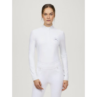 Polo de concours Tommy Hilfiger Equestrian Taylor Strass manches longues Blanc optique Polo de concours Tommy Hilfiger Equestrian Taylor Strass manches longues Blanc optique