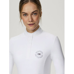 Polo de concours Tommy Hilfiger Equestrian Taylor Strass manches longues Blanc optique