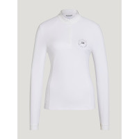 Polo de concours Tommy Hilfiger Equestrian Taylor Strass manches longues Blanc optique Polo de concours Tommy Hilfiger Equestrian Taylor Strass manches longues Blanc optique