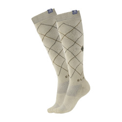 ELT Argyle paardrijsokken Grijsbeige