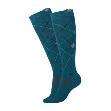 Chaussettes d'équitation ELT Argyle Bleu pétrole