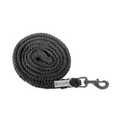 Halterlijn Waldhausen Plus met standaard musketonhaak, donker beslag Zwart