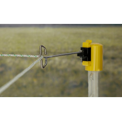 Isolateur de tête, solution d'angle pour ruban / cordelette T-Post AKO Jaune