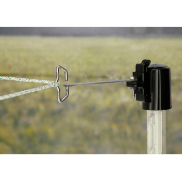 Isolateur de tête, solution d'angle pour ruban / cordelette T-Post AKO Noir