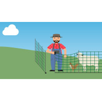 Complete openingsset voor Kerbl Hobbyfarming netten Zwart