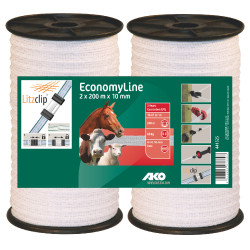 Kit de deux rubans de clôture EconomyLine AKO Blanc