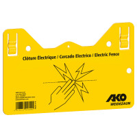 Plaque de signalisation – Attention clôture électrique ! AKO Jaune