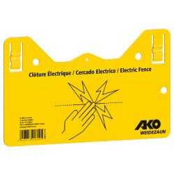 Waarschuwingsbord – Pas op elektrische afrastering! AKO Geel