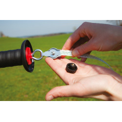 Poignée de porte avec raccord pour cordelette et fil AKO Noir Poignée de porte avec raccord pour cordelette et fil AKO Noir