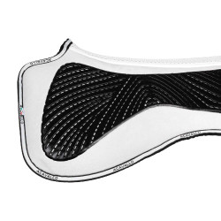 MF DS SW-3DS schokdemper in suède met platte gelgrip Acavallo Wit