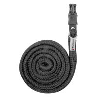 Waldhausen aanbindlijn Plus met paniekhaak, donker beslag Zwart