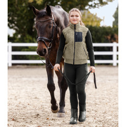 Mouwloos vest ELT fleece Teddy Alma kind Grijsbeige Mouwloos vest ELT fleece Teddy Alma kind Grijsbeige