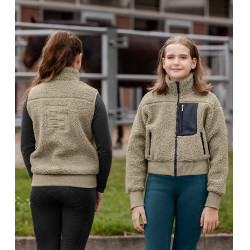 Mouwloos vest ELT fleece Teddy Alma kind Grijsbeige Mouwloos vest ELT fleece Teddy Alma kind Grijsbeige