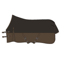 Buiten deken Imperial Riding Customized 400g met hals Donkerbruin / lichtbruin