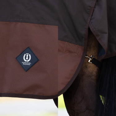 Buitendeken Imperial Riding Customized High Neck fleece Donkerbruin / lichtbruin