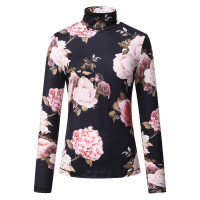 Haut col roué Imperial Riding Flora femme Imprimé fleur Motifs