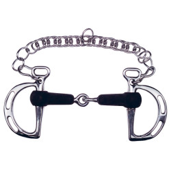 Mors espagnol Feeling à passes caoutchouc brisé Mors espagnol Feeling à passes caoutchouc brisé