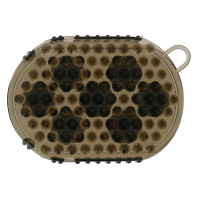 Dubbelzijdige handschoen voor roskammen en massage Zwart