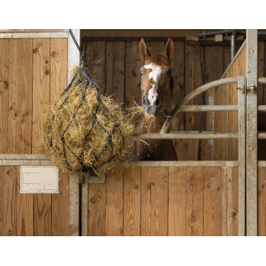 Filet à foin coton avec anneaux Bleu Filet à foin coton avec anneaux Bleu