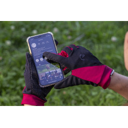 Gants Equithème Knit digital Noir / prune Gants Equithème Knit digital Noir / prune