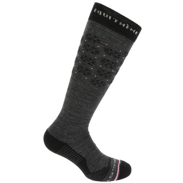 Chaussettes Equithème Snow Gris chiné / rose Chaussettes Equithème Snow Gris chiné / rose
