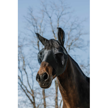 Vliegwerend anti-UV masker Equithème Lycra Zwart