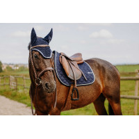 Tapis de selle Je t'aime Equithème Mirror Bleu marine