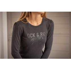 T-shirt Pénélope Lovely manches longues Anthracite Gris T-shirt Pénélope Lovely manches longues Anthracite Gris