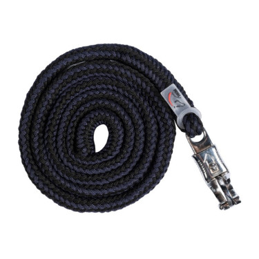 Longe Catherine met paniekhaak musketon HKM Donkerblauw / zwart