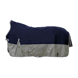 Couverture highneck HKM Winnipeg 1200D 200g Bleu foncé / gris clair