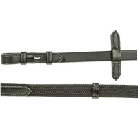 Rênes HKM entretissées de caoutchouc Noir