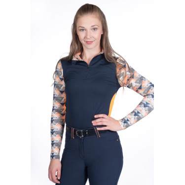 T-shirt techniek HKM Lyon Active lange mouwen Donkerblauw