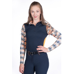 T-shirt technique HKM Lyon Active manches longues Bleu foncé