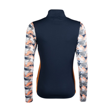 T-shirt technique HKM Lyon Active manches longues Bleu foncé