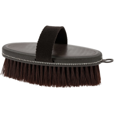 Brosse douce Je t'aime Equithème Strass Brun Marron Brosse douce Je t'aime Equithème Strass Brun Marron