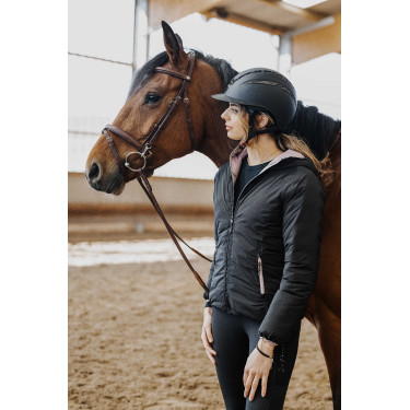 Doudoune réversible Je t'aime Equithème Lutha Noir / rose Doudoune réversible Je t'aime Equithème Lutha Noir / rose