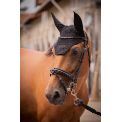 Bonnet chevaux Pénélope Coton Noir