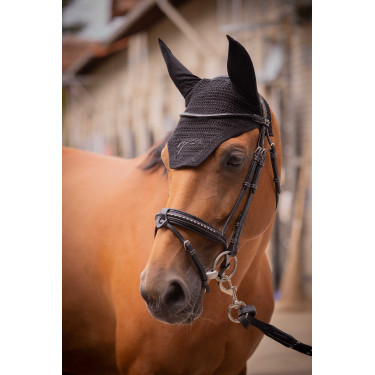 Bonnet chevaux Pénélope Coton Noir