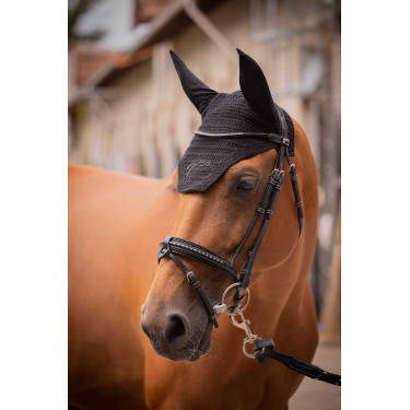 Bonnet chevaux Pénélope Coton Noir