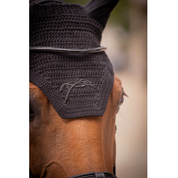 Bonnet chevaux Pénélope Coton Noir