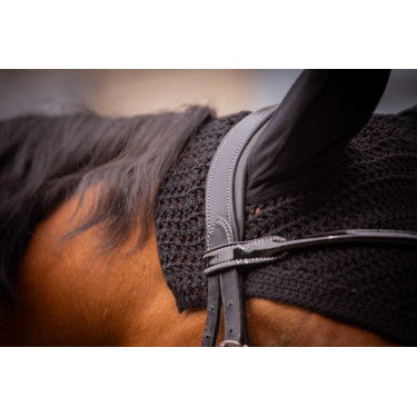 Bonnet chevaux Pénélope Coton Noir