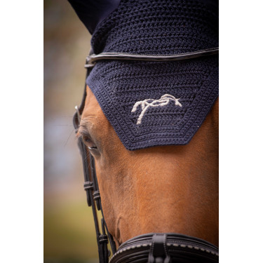 Bonnet chevaux Pénélope Coton Marine Bleu marine