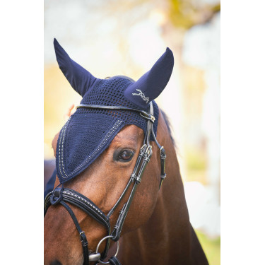 Bonnet pour chevaux long Pénélope strass Marine Bleu marine Bonnet pour chevaux long Pénélope strass Marine Bleu marine